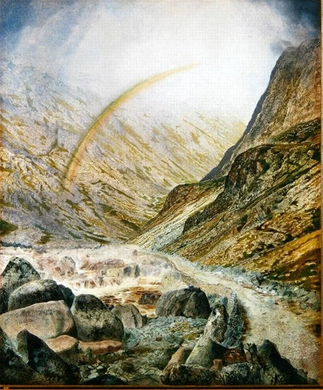 Una strada di montagna, tempo di alluvione